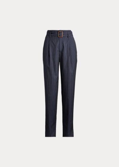 Pantalones Polo Ralph Lauren Mujer Azul Marino - Wool Paperbag - FUTIB8205